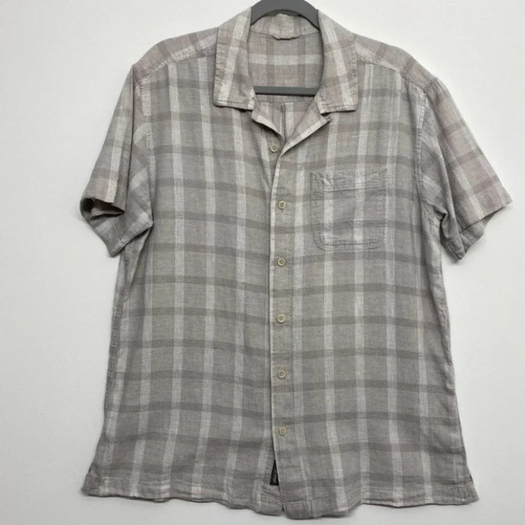 Eddie Bauer linen cotton Plaid Shirt Button down - Picture 1 of 7